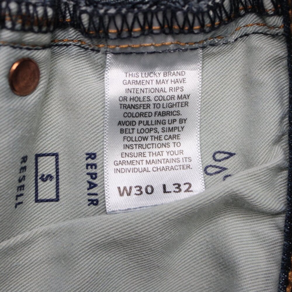 Lucky Brand Jeans Mens 30x32 Blue Coolmax 110 Slim 5-Pocket Stretch Demin - Picture 13 of 16